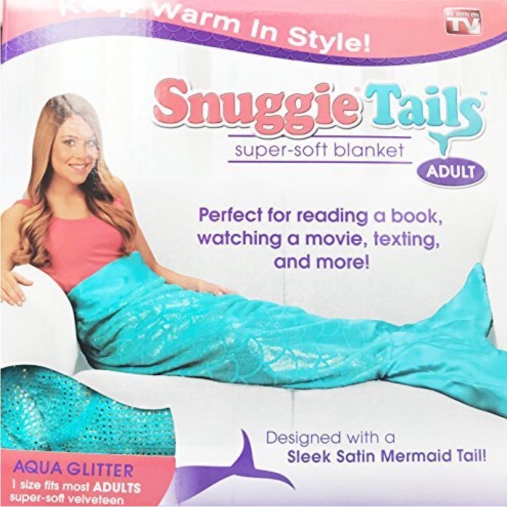 Mermaid Tail Blanket - Sparkling Blue (Snuggie tails)